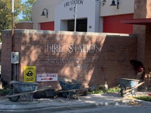 commercial foundation repair job for firehouse in irving, tx