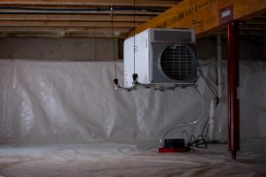 crawl space dehumdifier installed in home
