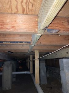 Here is the SEO-optimized content for the crawl space repair image, using the same company and location details. ✅ Title Crawl Space Joist Repair by Brown Foundation Repair in Carrollton, TX ✅ Alt Text Interior view of a crawl space in Carrollton, TX, showing new wooden joists and supports installed by Brown Foundation Repair to level and stabilize the floor.