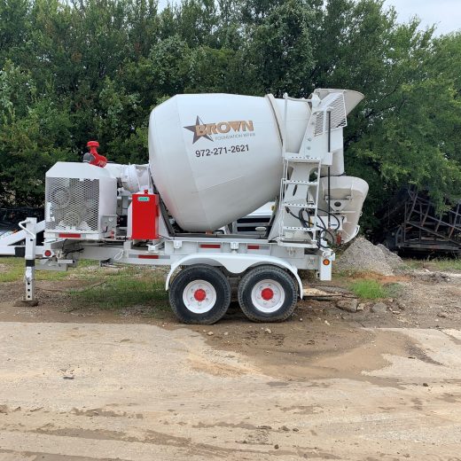 brown foundation repair cement mixer