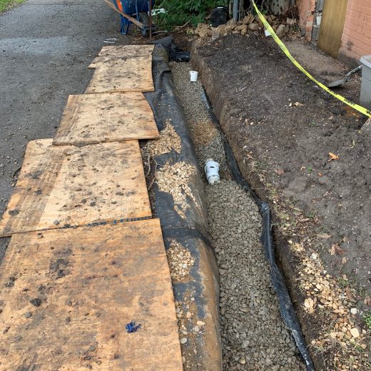 french drain installation in dallas, tx